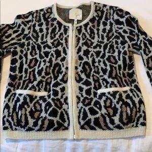 Joie Sweaters - Joie leopard print zip front sweater Joie Sweaters - Joie leopard print zip front sweater